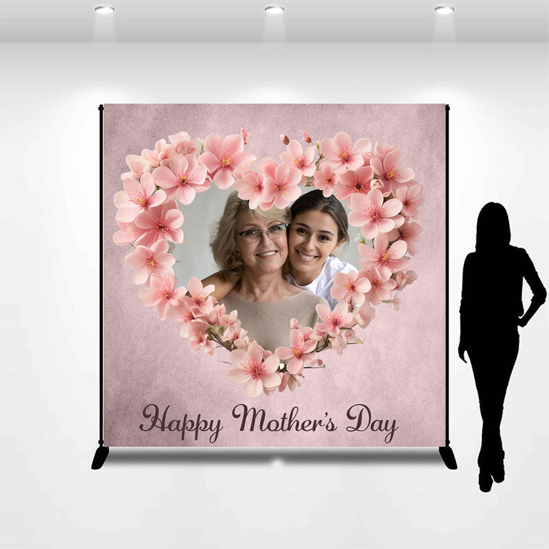 Aperturee - Custom Photo with Mom Happy Mothers Day Backdrop