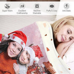 Aperturee - Custom Picture Happy New Year Warm Soft Blanket