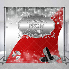 Aperturee - Custom Silver Red Carpet Sparkle Prom Night Backdrop