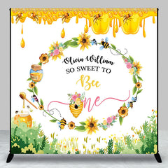 Aperturee - Custom Spring Floral Sweet Bee First Birthday Backdrop