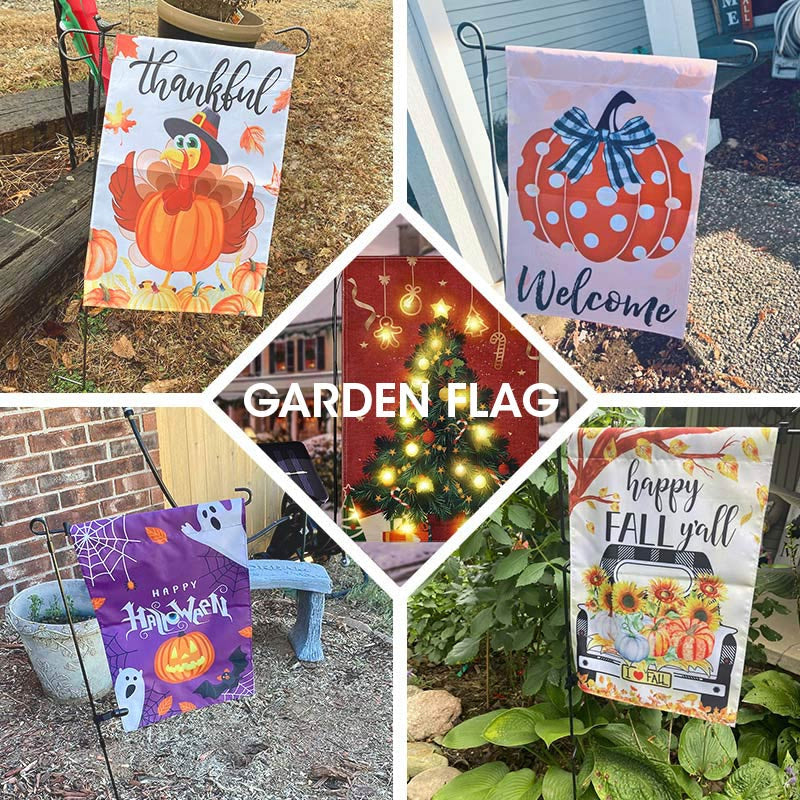 Aperturee - Custom Text Pumpkin Lantern Halloween Garden Flag