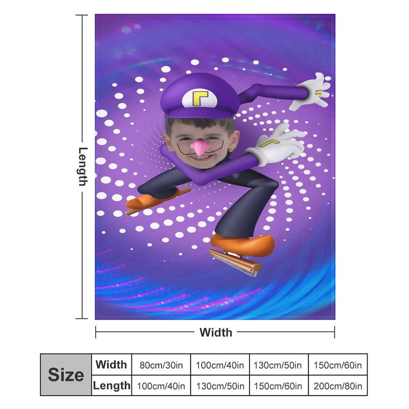 Aperturee - Customized Cyclone Skating Boy Dots Purple Blanket