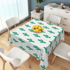 Aperturee - Cute Prickly Green Cactus Repeat Square Tablecloth