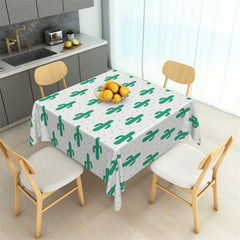 Aperturee - Cute Prickly Green Cactus Repeat Square Tablecloth