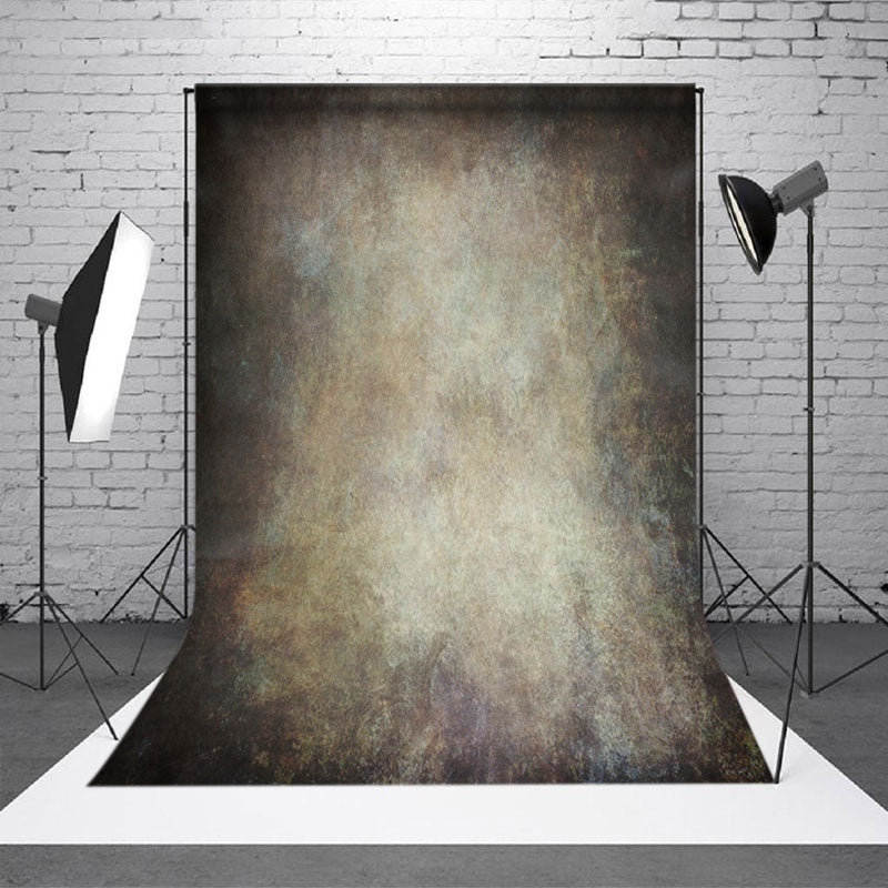 Aperturee - Dark Beige With Green Abstract Photography Backdrop