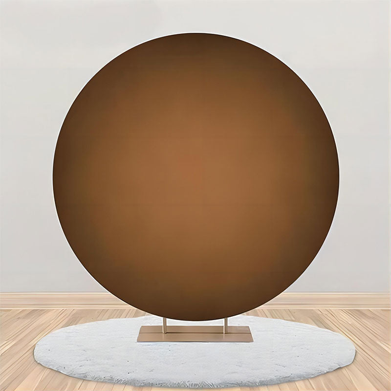 Aperturee - Dark Light Brown Gradient Round Birthday Backdrop