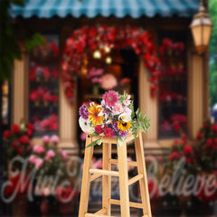 Aperturee - Dark Red Roses Booth Photography Spring Backdrop