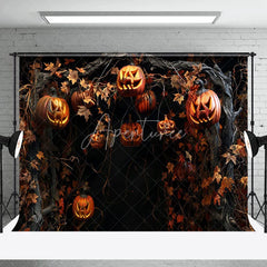 Aperturee - Dead Branches Hanging Pumpkins Halloween Backdrop
