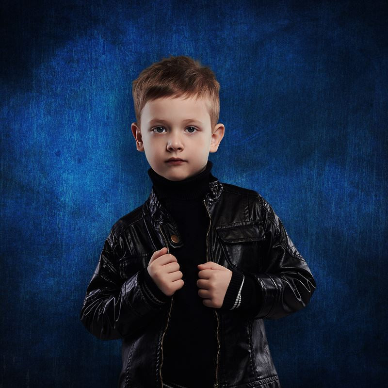 Aperturee - Deep Blue Cool Abstract Portrait Cloth Backdrops