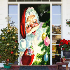 Aperturee - Deep Green Santa Claus Warm Christmas Door Cover