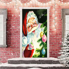Aperturee - Deep Green Santa Claus Warm Christmas Door Cover