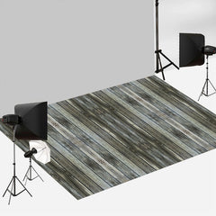 Aperturee - Deep Grey Vertical Texture Wood Rubber Floor Mat