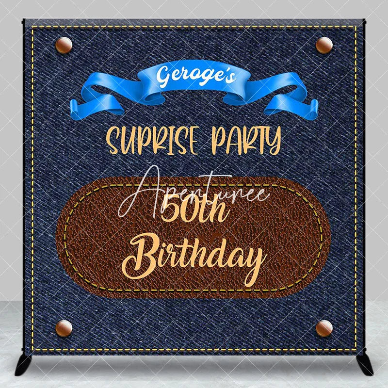 Aperturee - Denim Surprise Party Custom 50th Birthday Backdrop