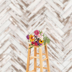 Aperturee - Diagonal Stripes Retro White Wood Portrait Backdrop