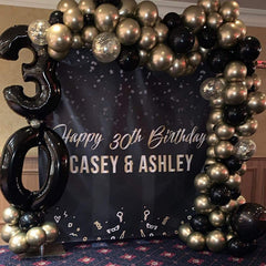 Aperturee - DIY Gold And Black Garland Balloons Kits For Birthday | Party Decorations