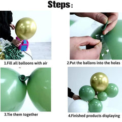 Aperturee DIY Green 127 Pack Balloon Arch Kit | Party Decorations - Beige | Red