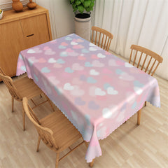 Aperturee - Dreamlike Little Heart Pink Rectangle Tablecloth