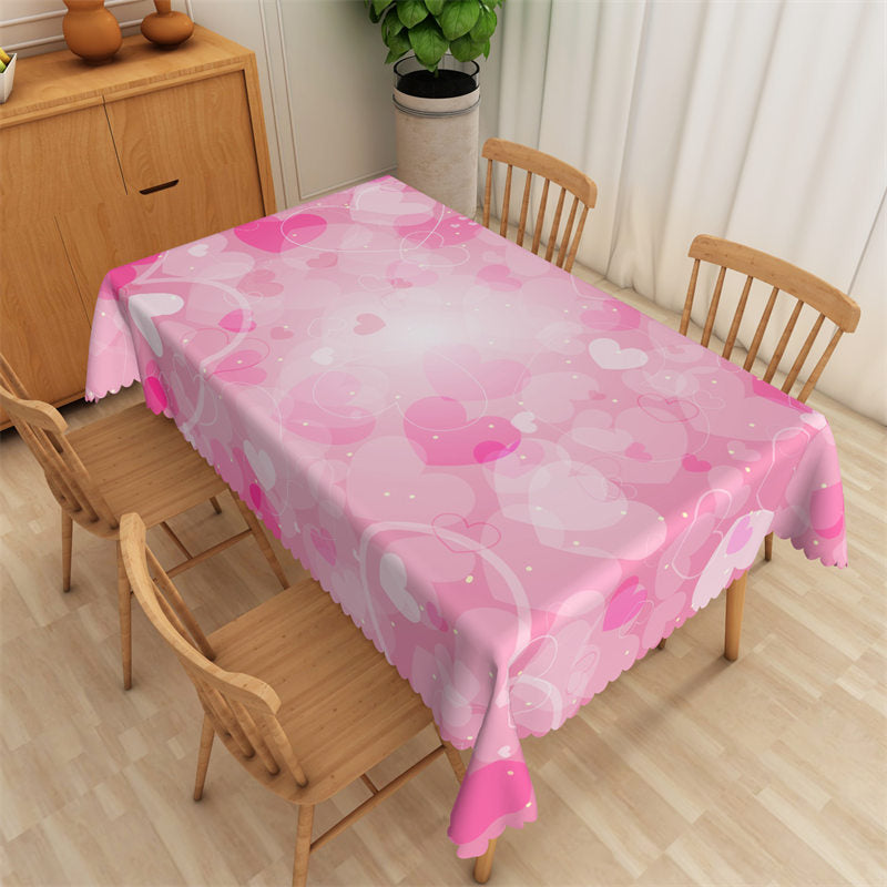 Aperturee - Dreamlike Valentines Pink Heart Rectangle Tablecloth