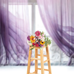 Aperturee - Dreamy Purple Yarn Curtain Window Photo Backdrop