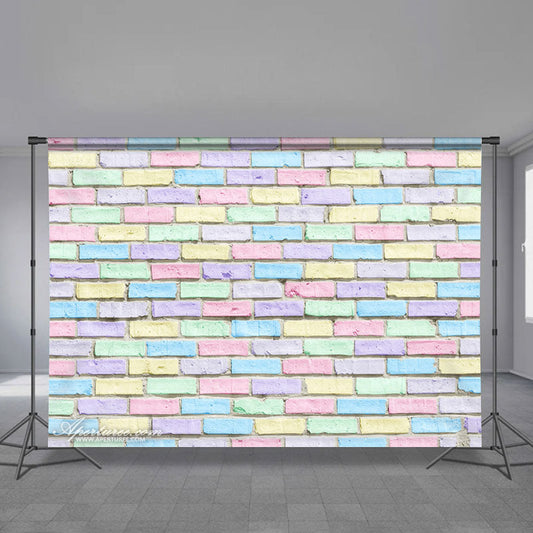 Aperturee - Easter Bunny Colorful Brick Wall Room Set Backdrop