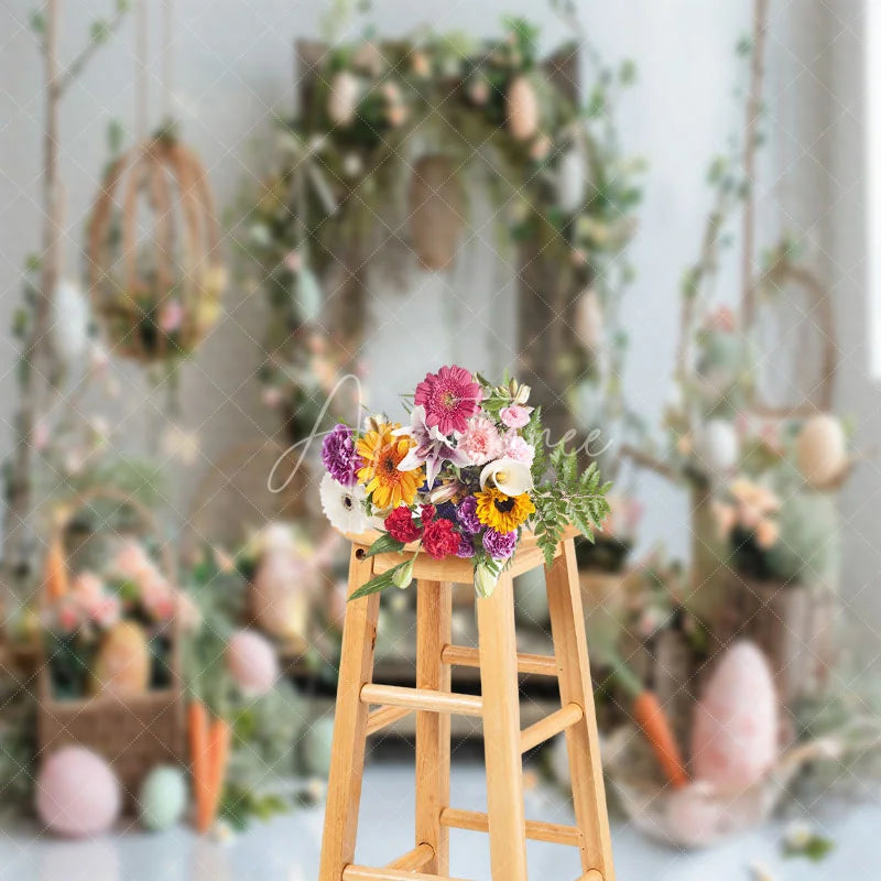 Aperturee - Easter Egg Arch Carrot Backdrop For Photo