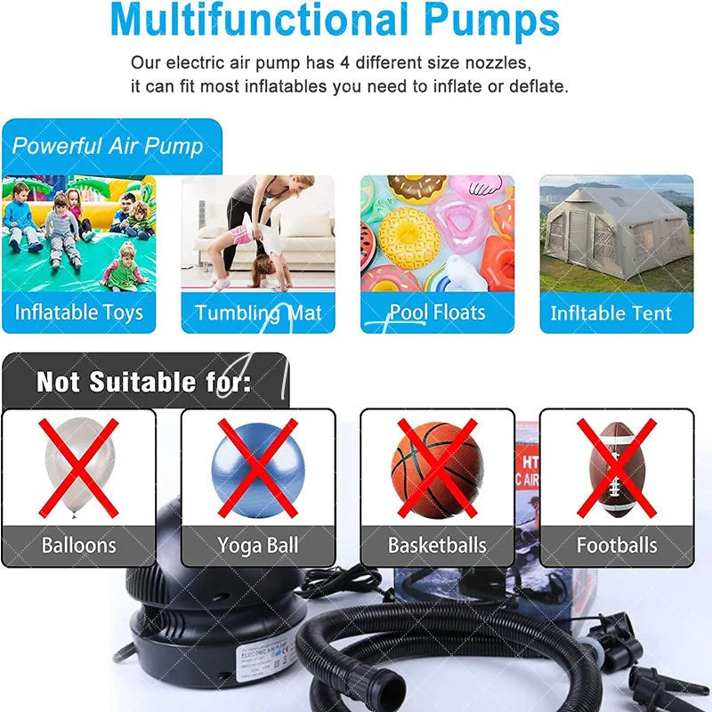 Aperturee - Electric Inflatables Quick Air Mattress Balloon Pump