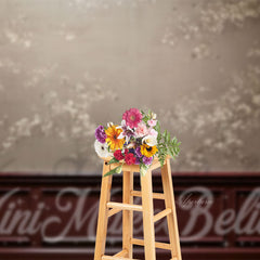 Aperturee - Elegant Floral Brown Burgundy Retro Wall Backdrop