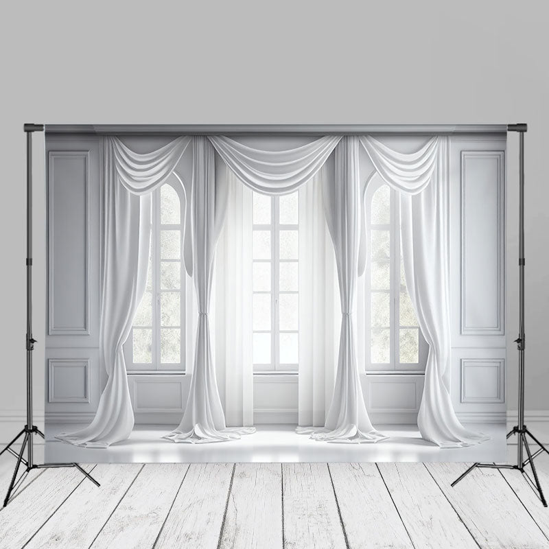 Aperturee - Elegant Pure White Window Portrait Photo Booth Backdrop