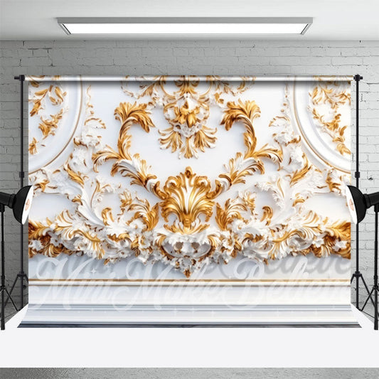 Aperturee - Elegant Wall Golden Pattern Photograph Backdrop