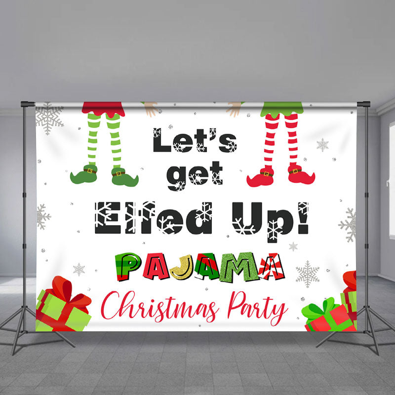 Aperturee - Elfed Up Pajama Merry Christmas Party Backdrop