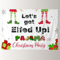 Aperturee - Elfed Up Pajama Merry Christmas Party Backdrop