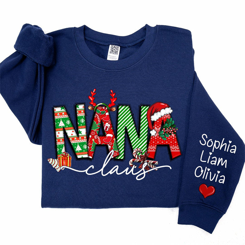 Aperturee - Elk Cherry Nana Claus Custom Christmas Sweatshirt