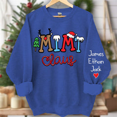 Aperturee - Elk Snow Cedar Claus Custom Kids Christmas Sweatshirt