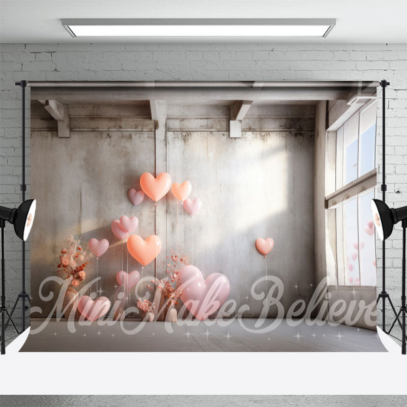 Aperturee - Empty Building Heart Balloon Valentines Day Backdrop