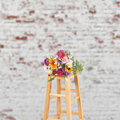 Aperturee - Faded White Brick Wall Texture Backdrops For Photos