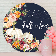 Aperturee - Fall In Love Floral Pumpkin Wedding Backdrop