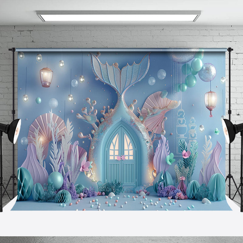 Aperturee - Fancy Pearls Mermaid Room Cake Smash Photo Backdrop