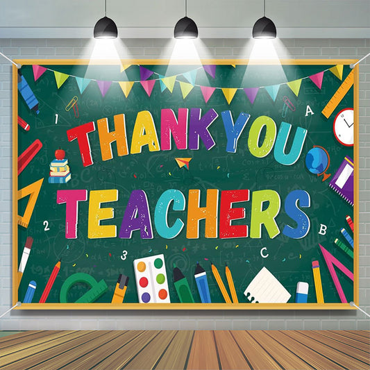 Aperturee - Flags Blackboard Teacher Appreciation Week Backdrop