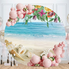 Aperturee - Floral And Shell On The Beach Circle Backdrop