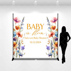 Aperturee - Floral Baby In Bloom Custom Gender Reveal Backdrop