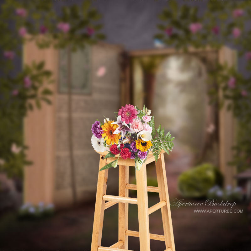 Aperturee - Floral Butterfly Book Wonderland Spring Backdrop