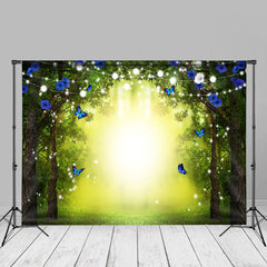 Aperturee - Floral Butterfly Forest Lignt Spring Cloth Backdrop