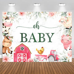 Aperturee - Floral Farm Cowboy Themed Baby Shower Backdrop