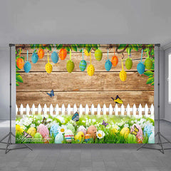 Aperturee - Floral Grass Yard With Butterfly Easter Backdrop