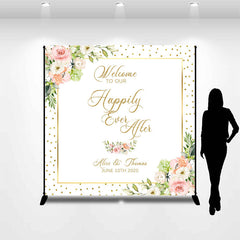 Aperturee - Floral Happily Ever After Custom Wedding Backdrop