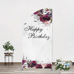 Aperturee - Floral Spider Wab Halloween Arch Birthday Backdrop