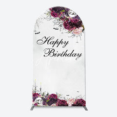Aperturee - Floral Spider Wab Halloween Arch Birthday Backdrop