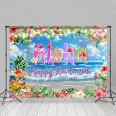 Aperturee - Floral Summer Beach Aloha Happy Retiremnt Backdrop
