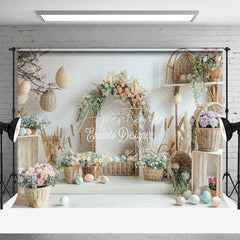 Aperturee - Flowers Decorative Basket Indoor Photography Backdrop