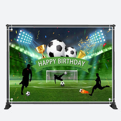 Aperturee - Football Court Confetti Birthday Backdrop For Boy